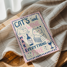 Load image into Gallery viewer, Cats and Wine Print
