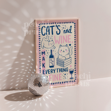 Load image into Gallery viewer, Cats and Wine Print

