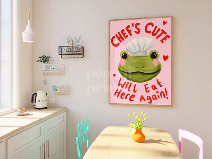 Chef's Cute Frog Print