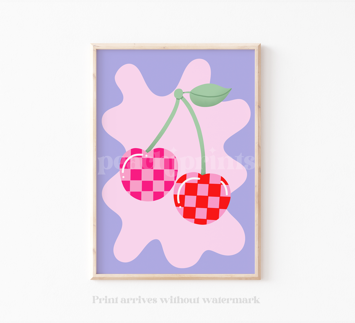 Checkerboard Cherries Print