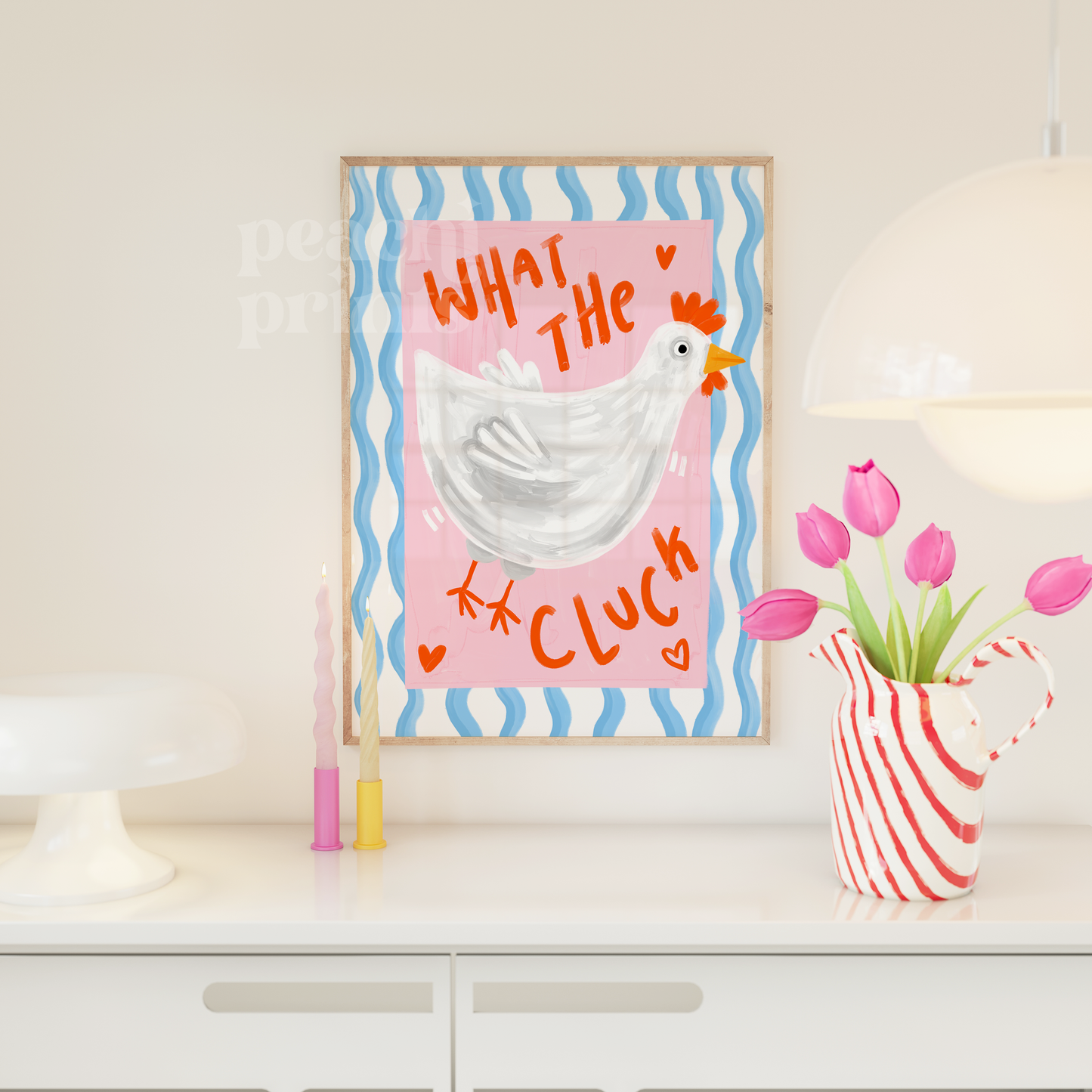 Pastel Chicken Print