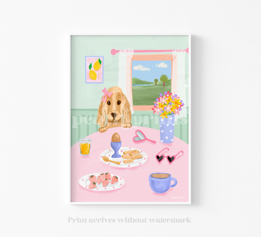Cocker Spaniel at Breakfast Print