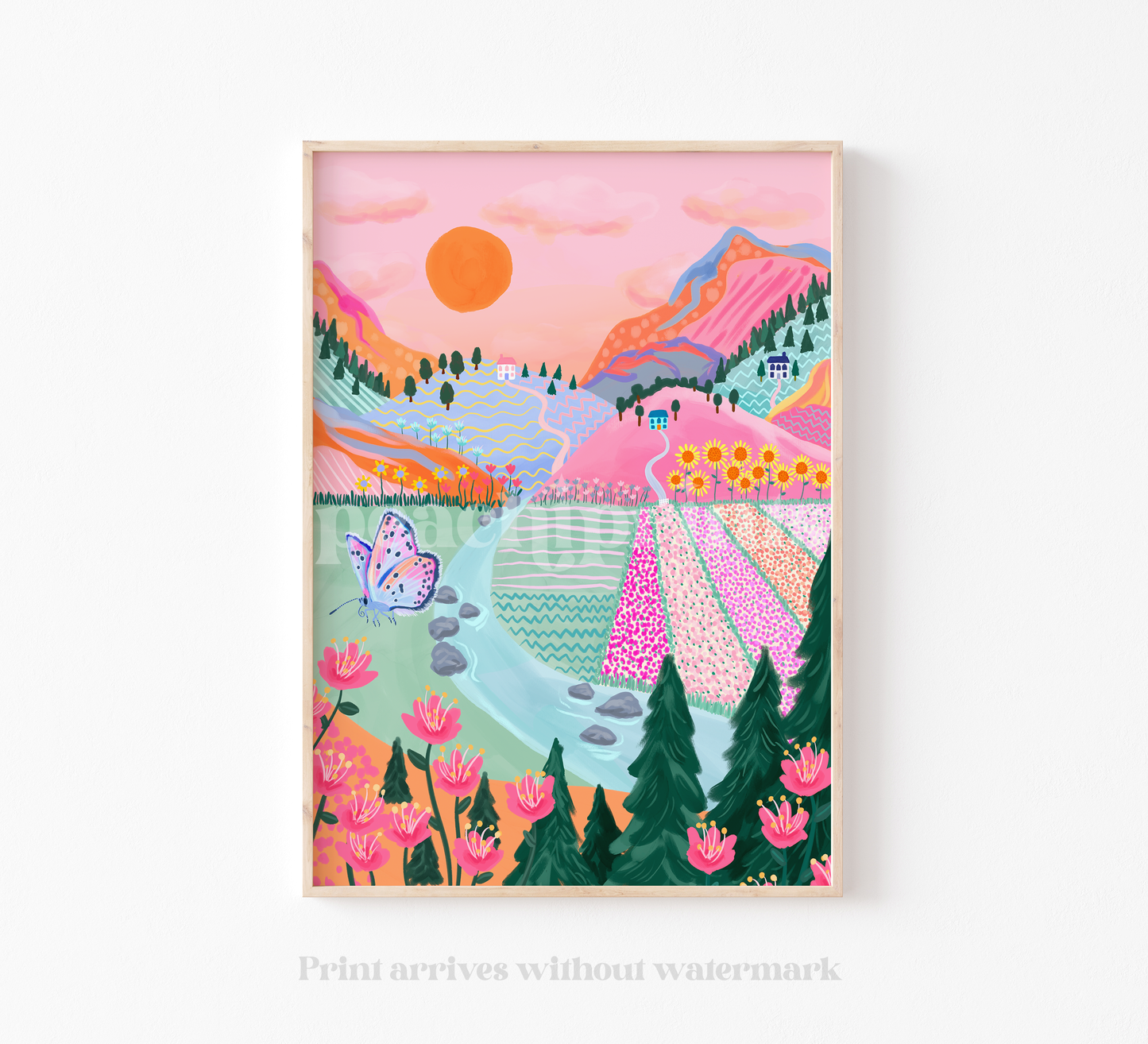 Colourful Mountain Landscape Print