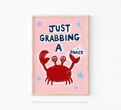 Grabbing A Snack Crab Print