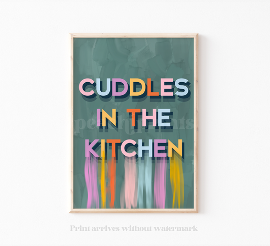 Cuddles in the Kitchen Print