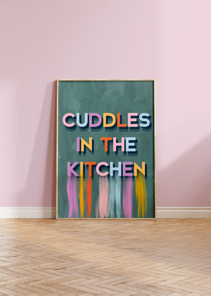 Cuddles in the Kitchen Print