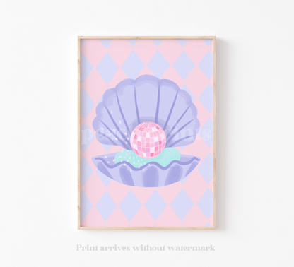 Disco Clam Harlequin Print
