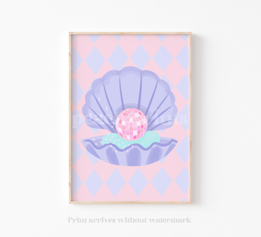 Disco Clam Harlequin Print