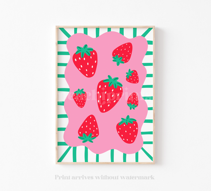 Ditsy Strawberries Print