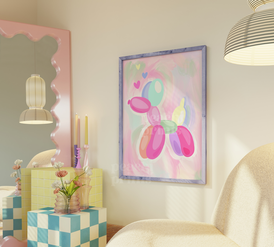 Pastel Dog Balloon Print