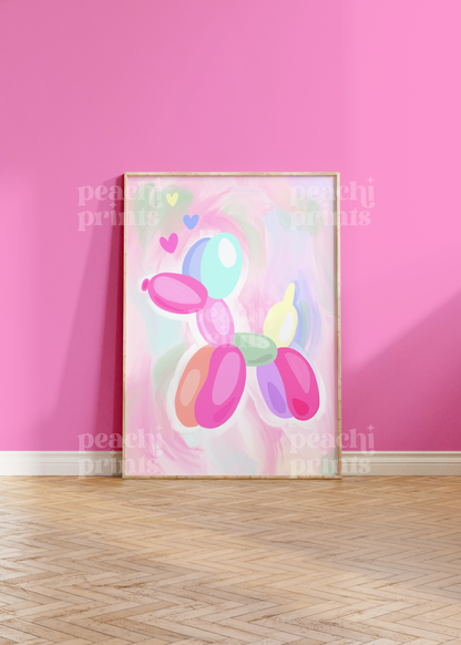 Pastel Dog Balloon Print