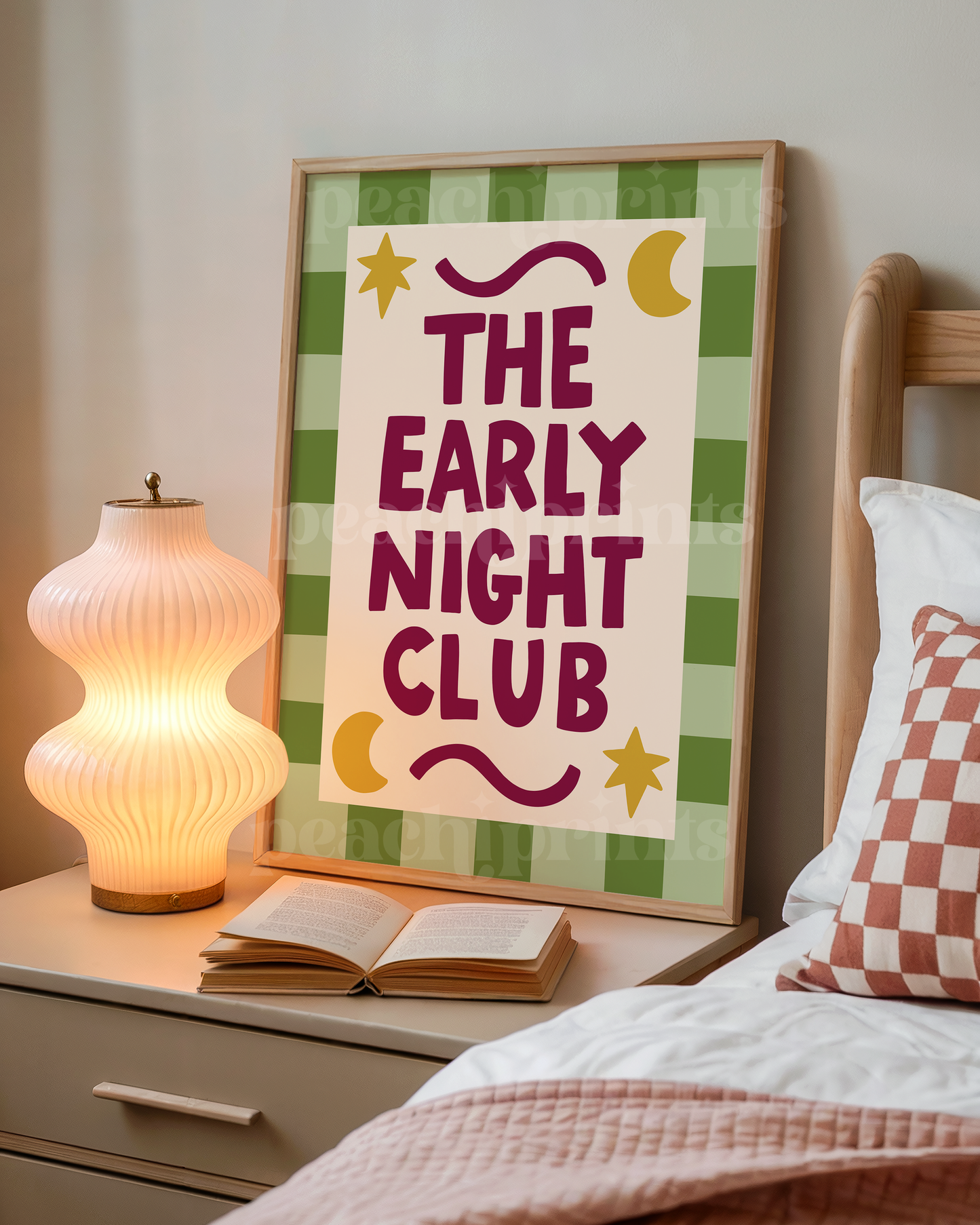 Early Night Club Green Print