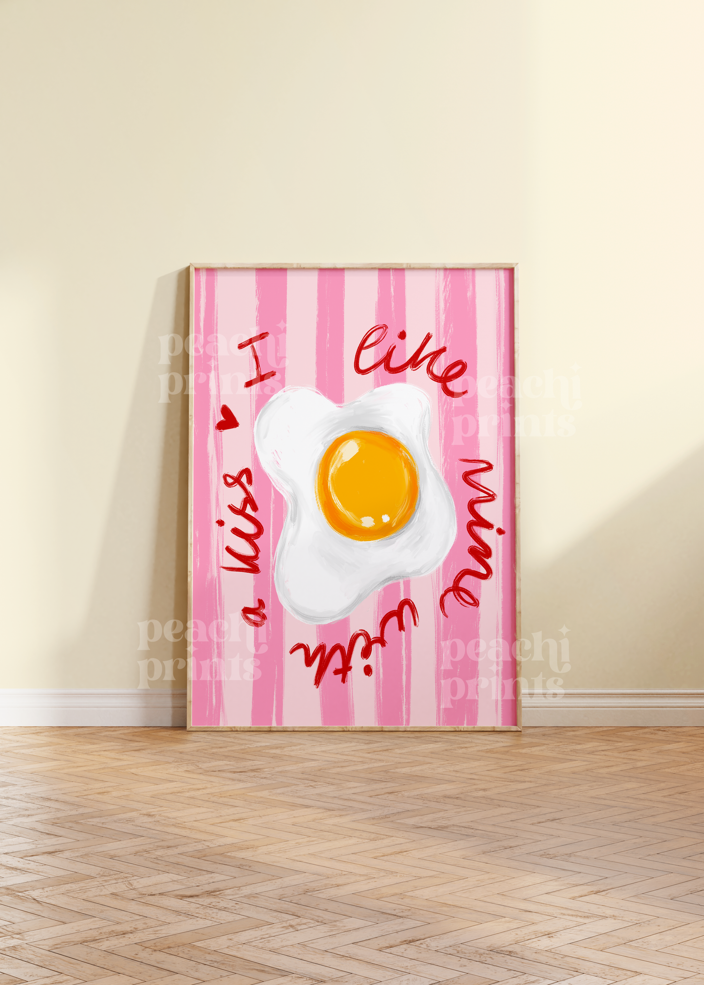 I Like Mine With A Kiss Egg Print