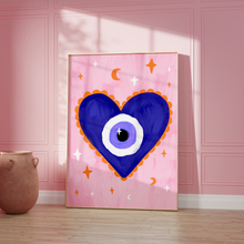 Load image into Gallery viewer, Evil Eye Heart Print
