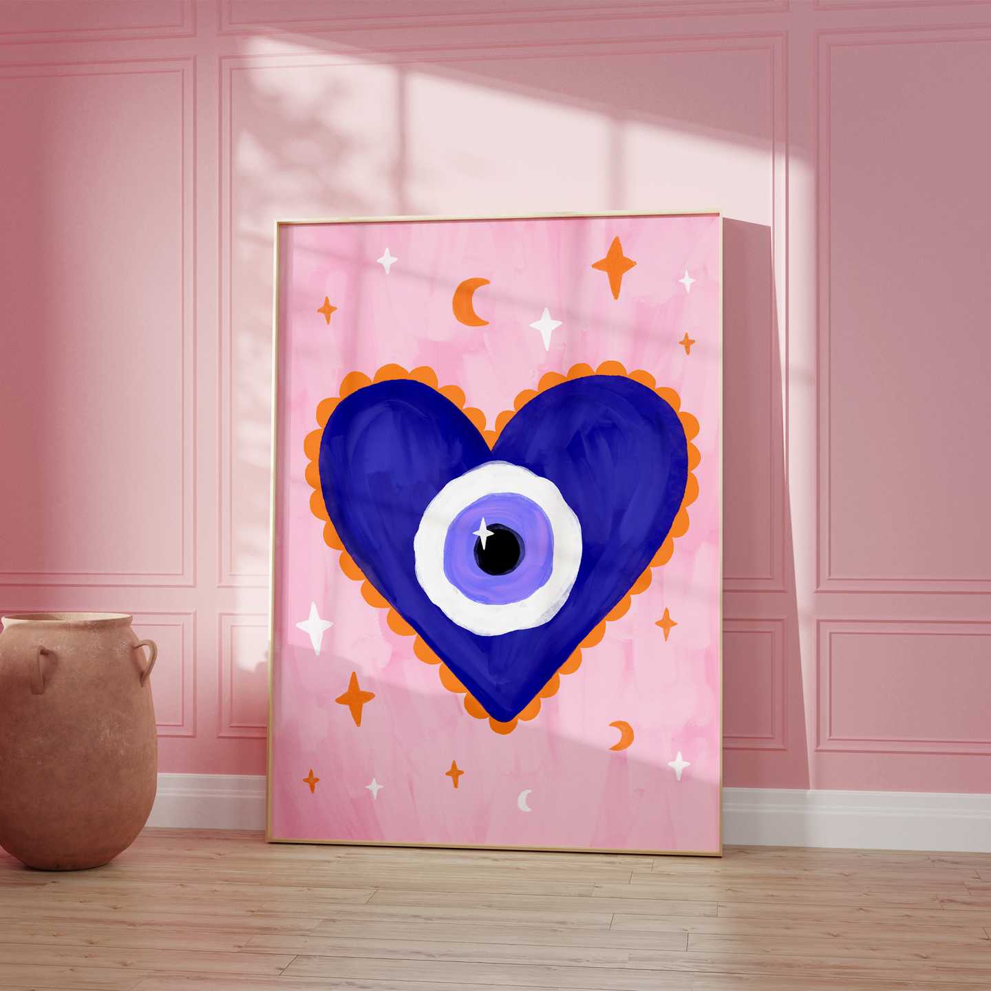 Evil Eye Heart Print