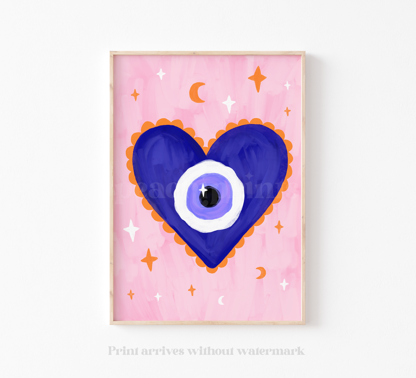 Evil Eye Heart Print