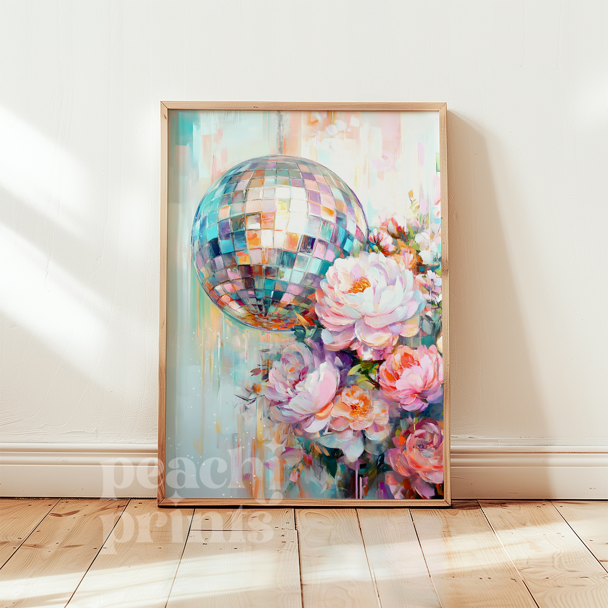 Disco Ball Peonies Print