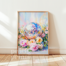 Load image into Gallery viewer, Disco Ball Peony Flowers Print
