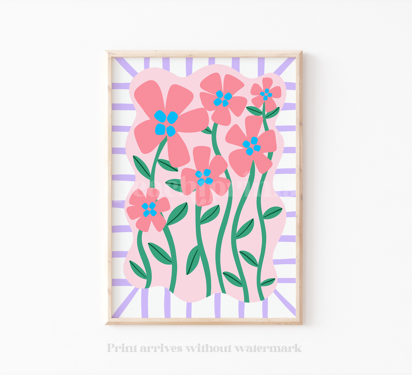 Abstract Coral Flowers Print