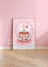 Load image into Gallery viewer, Pink Gingerbread House Print
