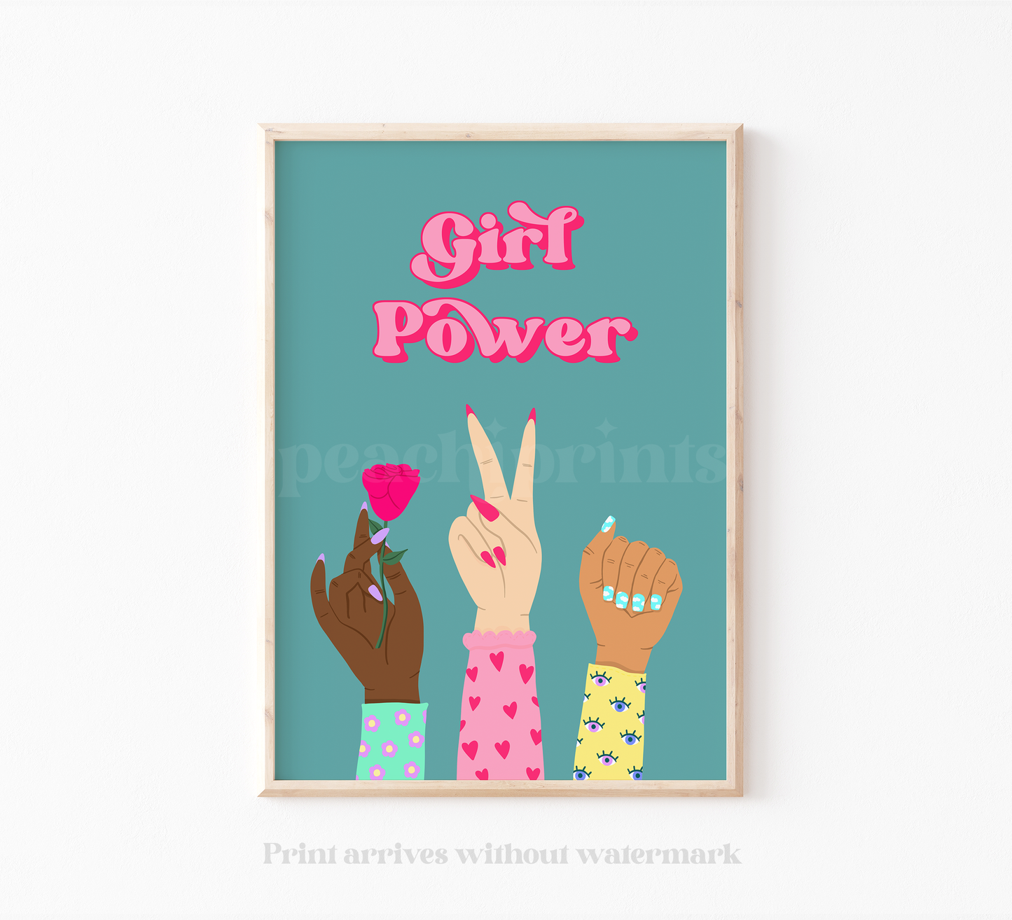 Girl Power Hands Print