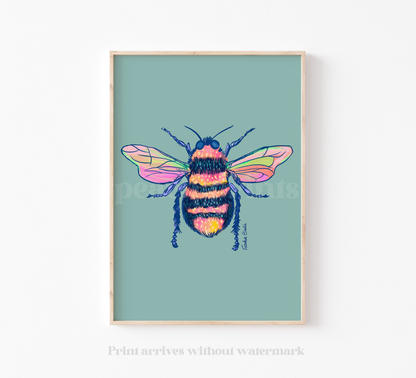Gouache Bee Print