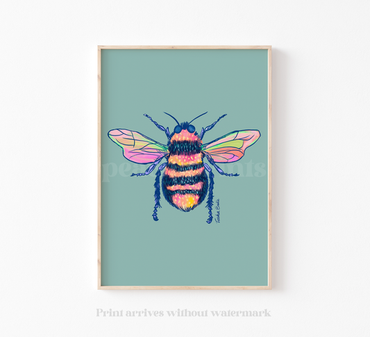 Gouache Bee Print