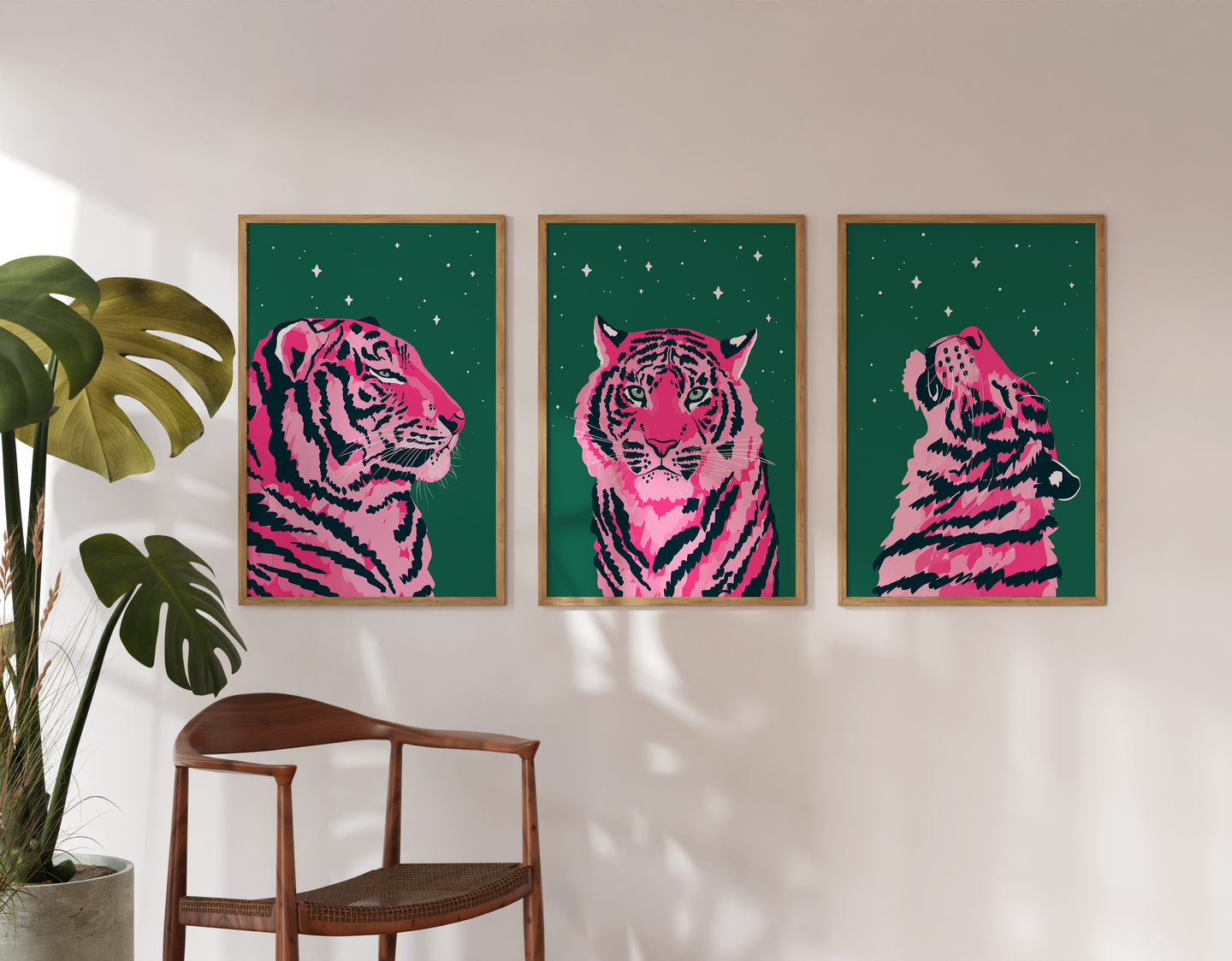 Set of 3 Starry Tiger Prints