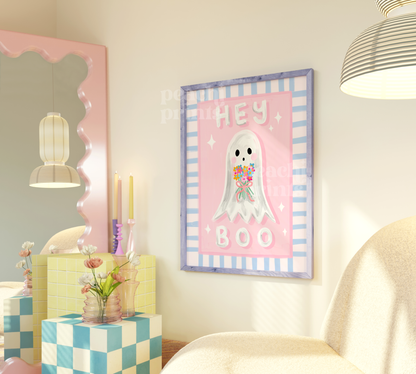 Hey Boo Pastel Ghost Print