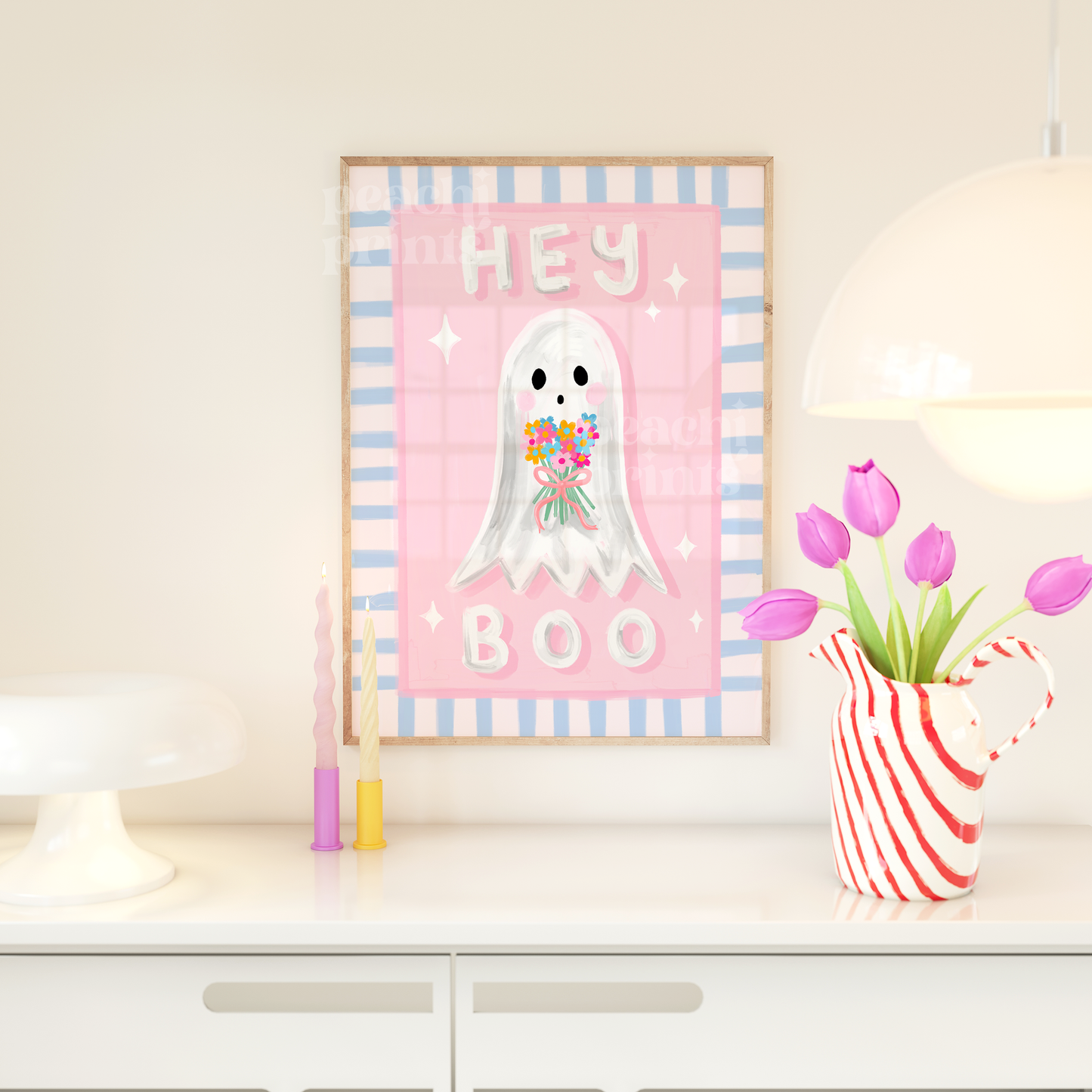 Hey Boo Pastel Ghost Print