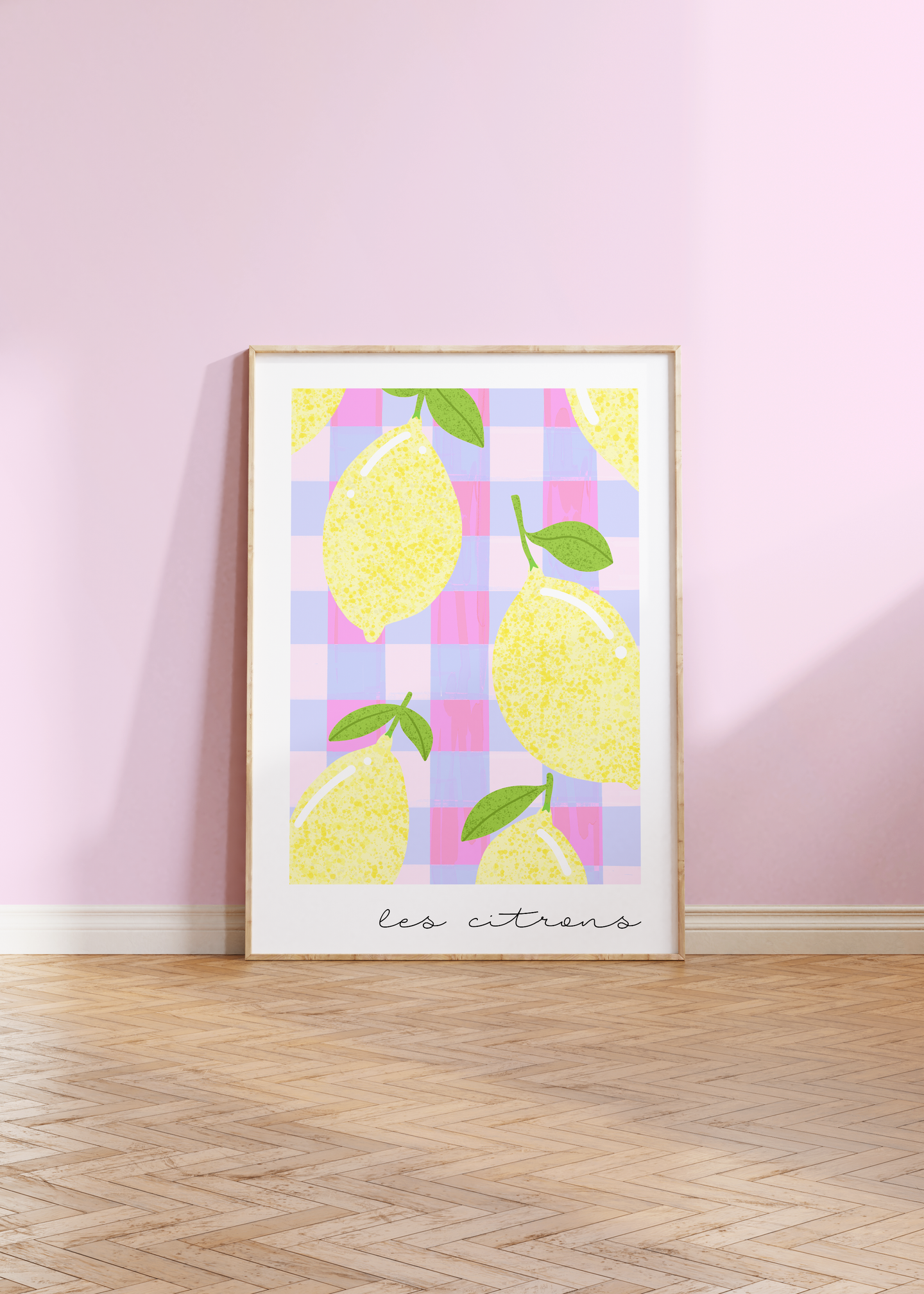 Les Citrons Gingham Lemons Print