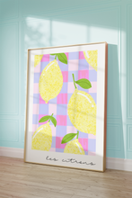 Load image into Gallery viewer, Les Citrons Gingham Lemons Print
