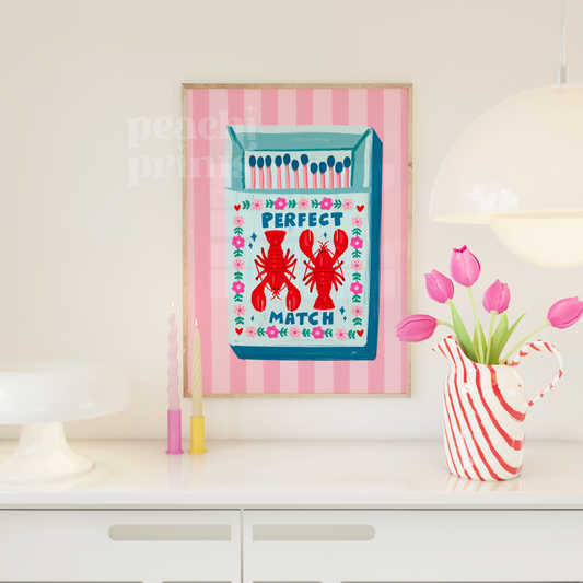 Lobster Matchbox Print