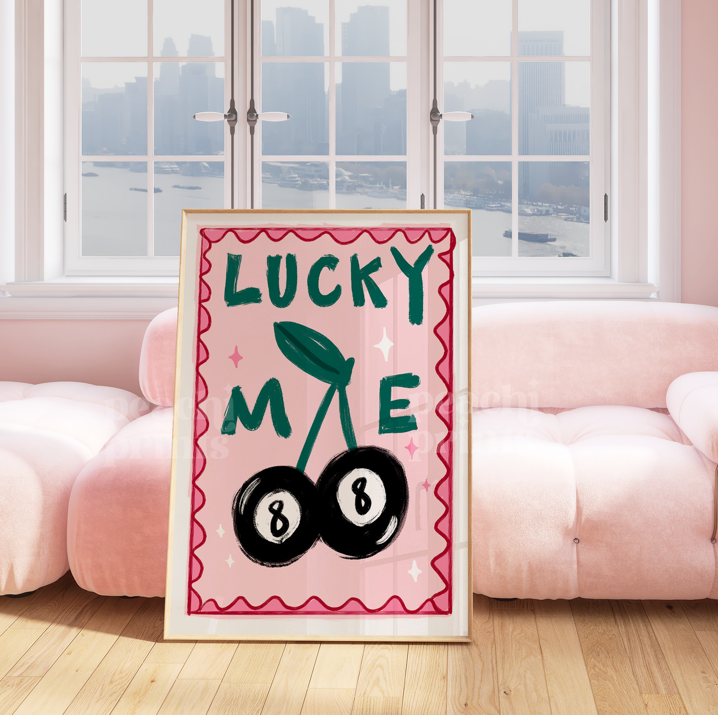 Lucky Me 8 Ball Print