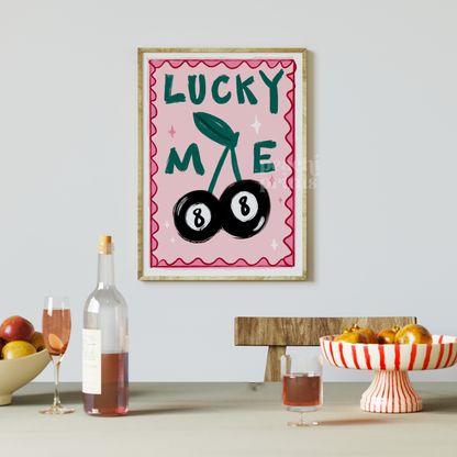 Lucky Me 8 Ball Print