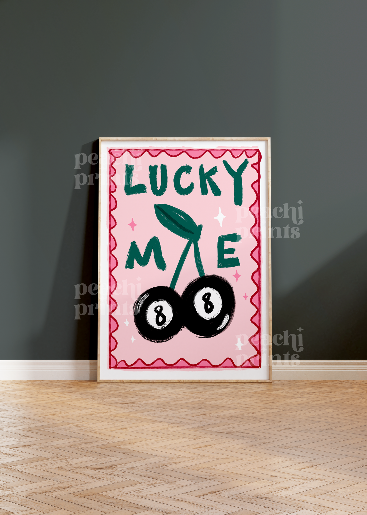 Lucky Me 8 Ball Print