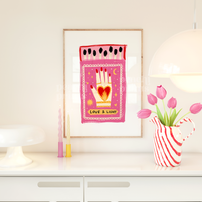 Love & Light Matchbox Print
