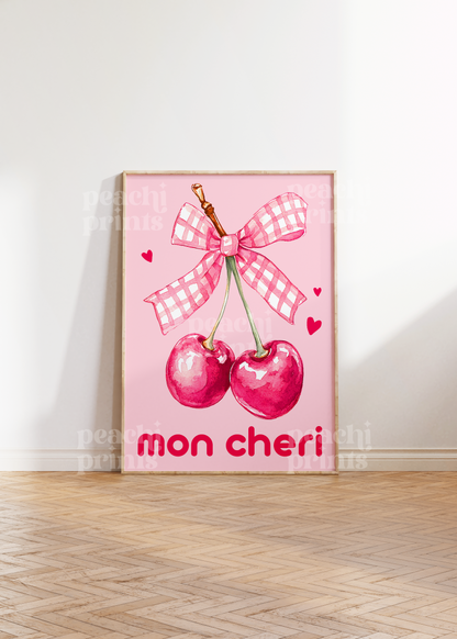 Mon Cheri Gingham Bow Print