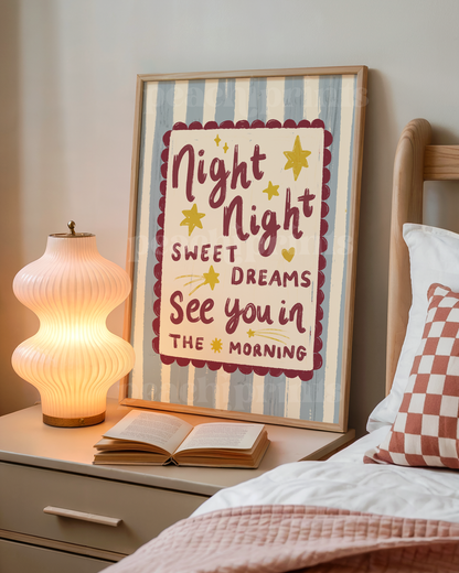 Night Night Retro Print