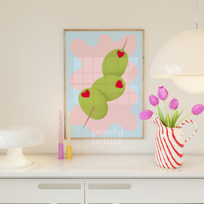 Abstract Pastel Olives Print