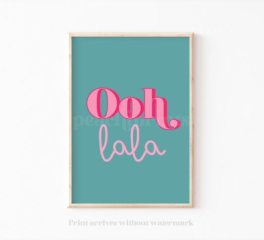 Ooh LaLa Teal Print
