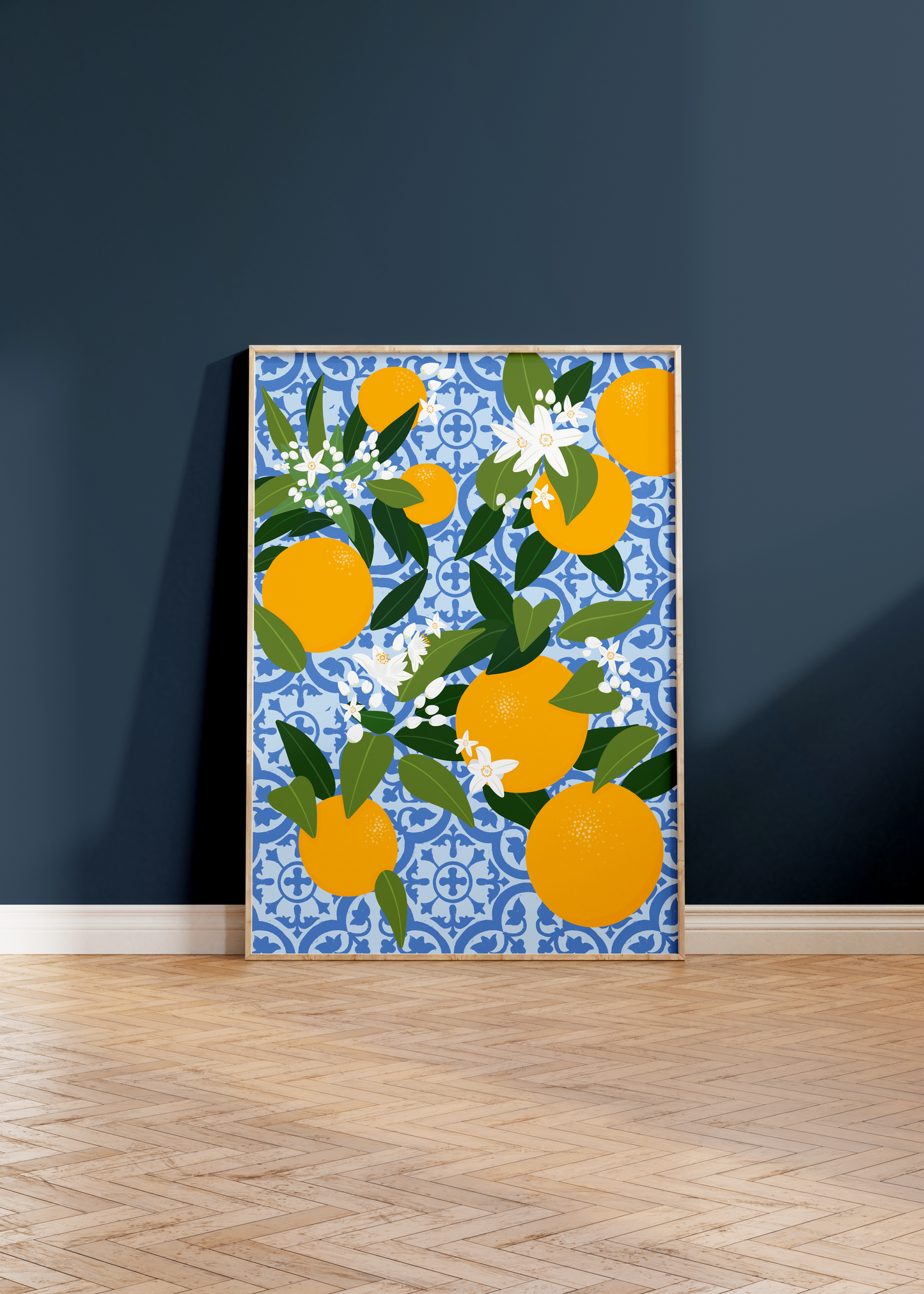 Moroccan Tile Oranges Print