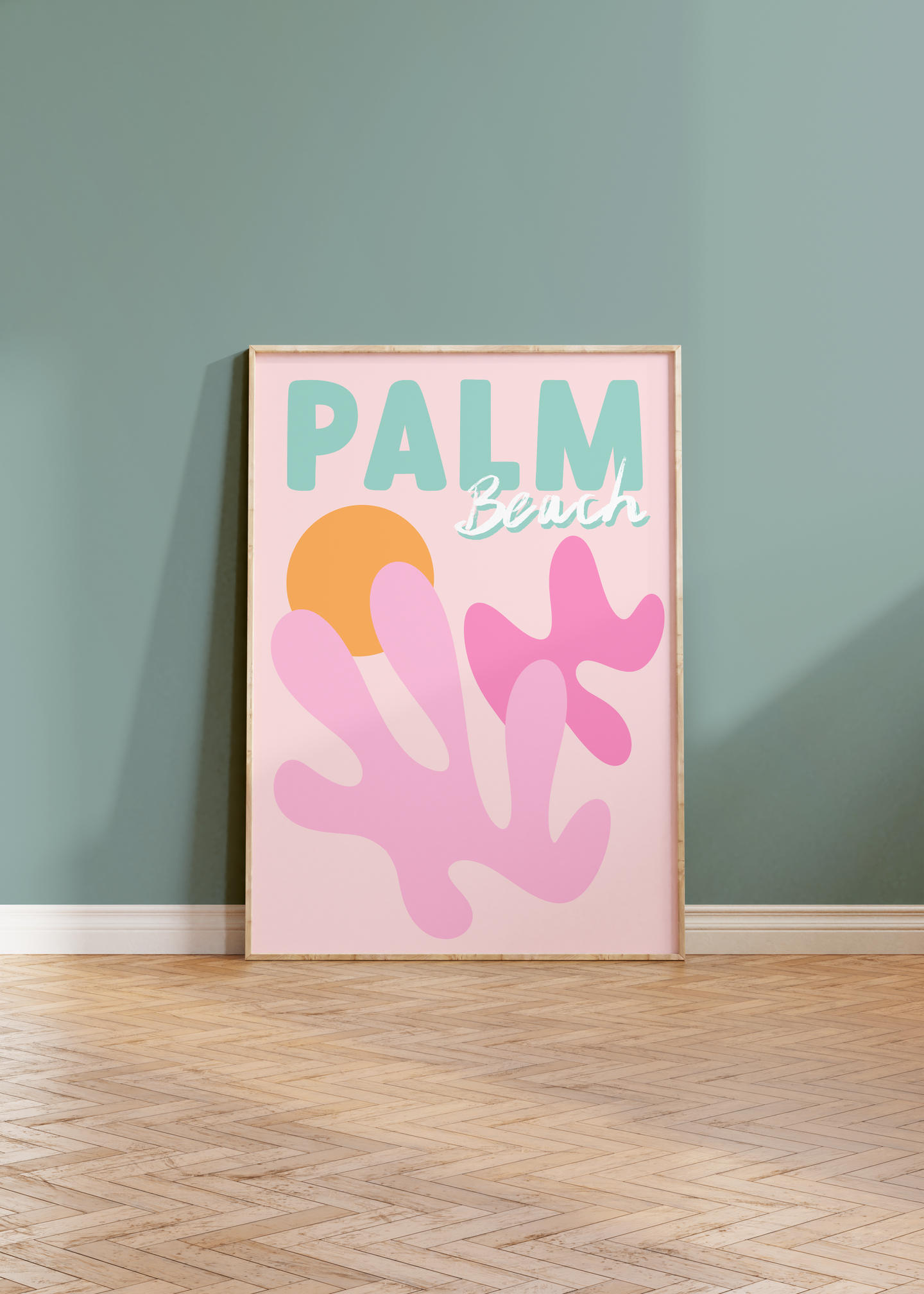 Pink Palm Beach Print