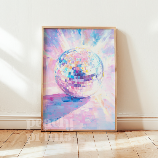 Painted Pastel Disco Ball Print