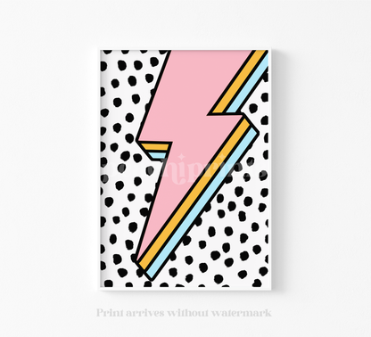 Spot Pink Lightning Bolt