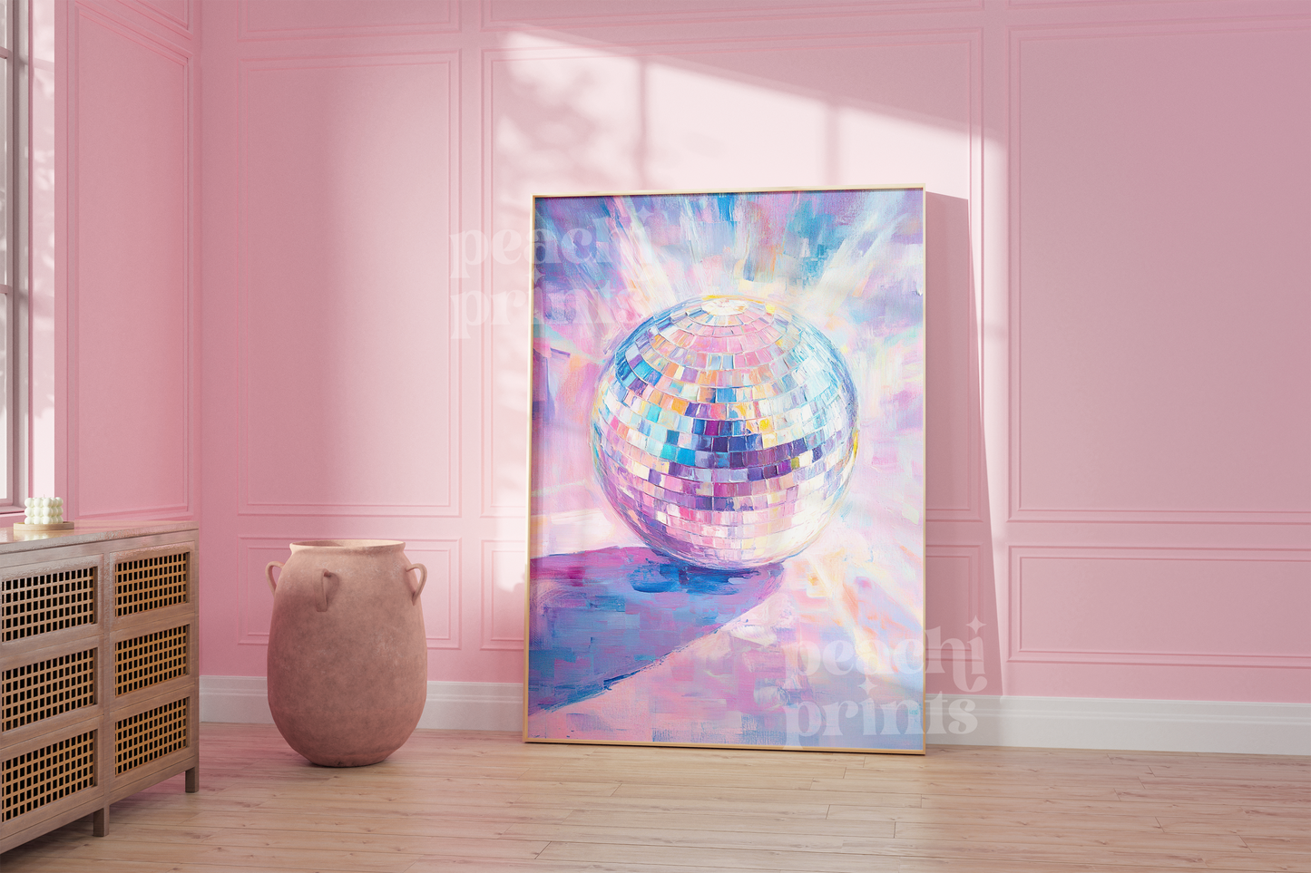Painted Pastel Disco Ball Print