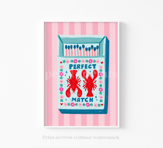 Lobster Matchbox Print