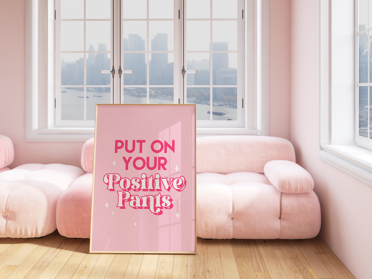 Pink Positive Pants Print