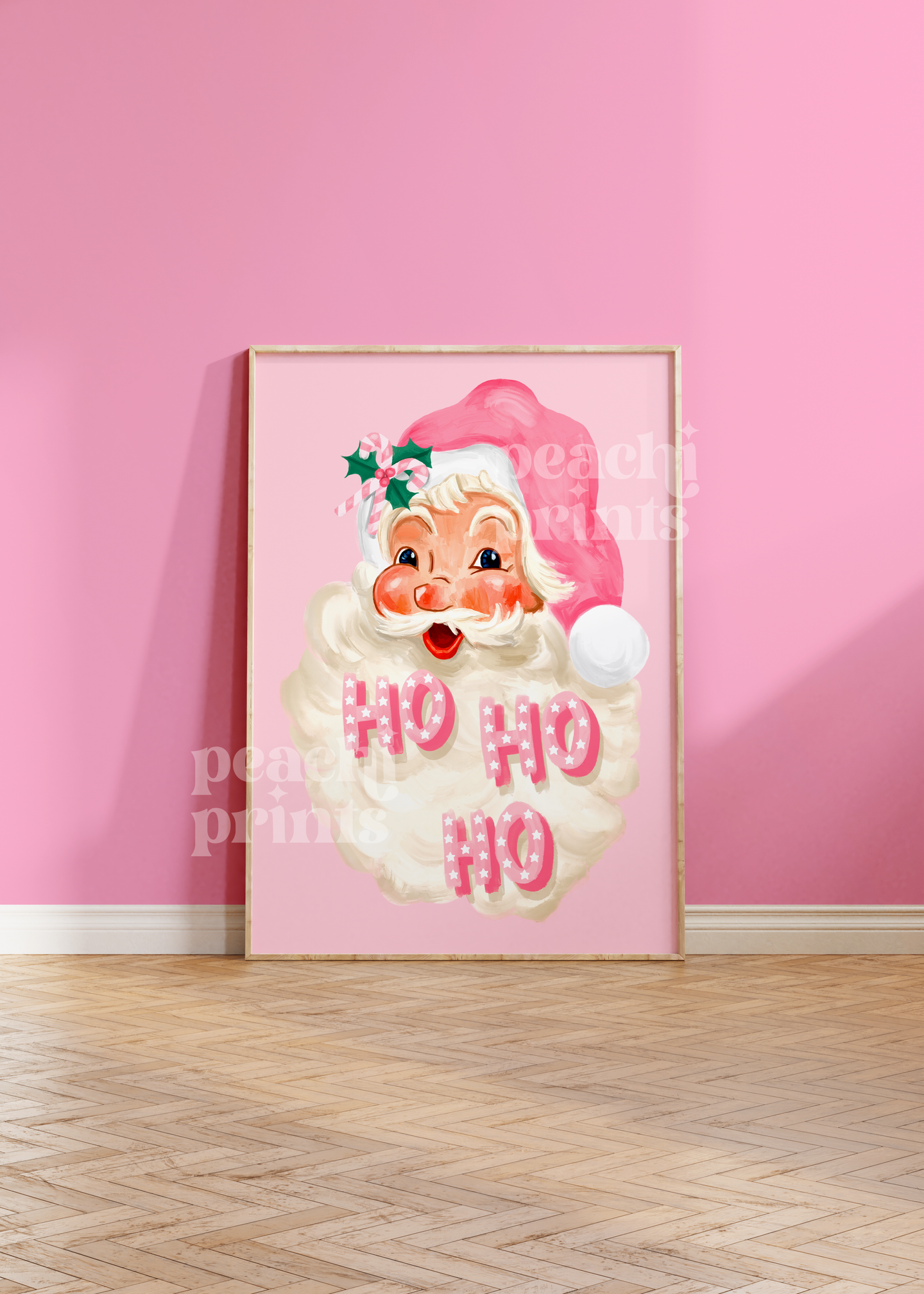 Pink Ho Ho Ho Santa Print