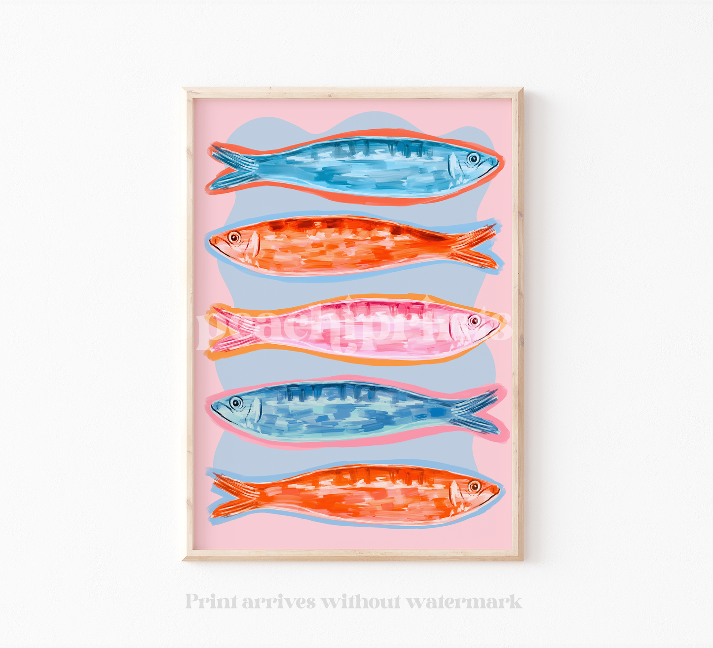 Abstract Sardines Print